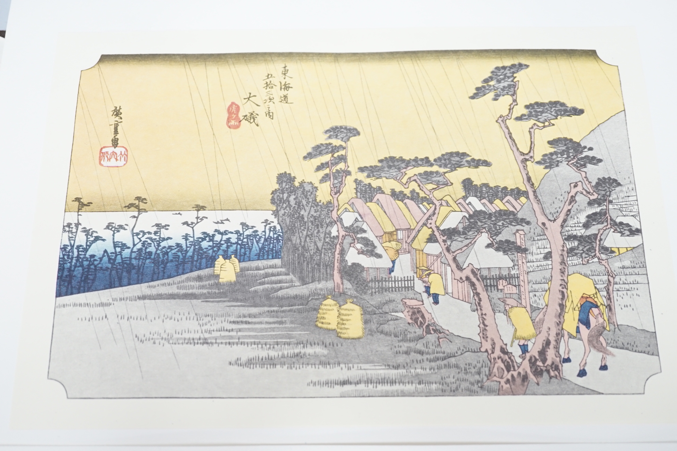 A folder of Japanese prints, 53 stages of The Tokaido after Hiroshige